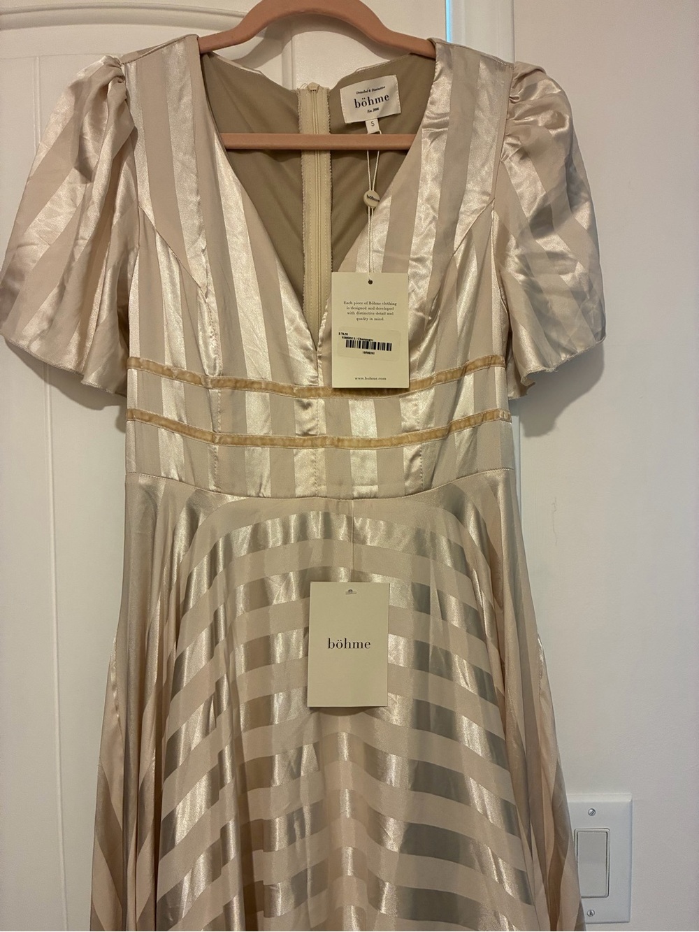 Bohme Striped Satin Maxi Dress